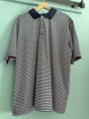 Coral Navy Gray Striped Top in Active Fabric